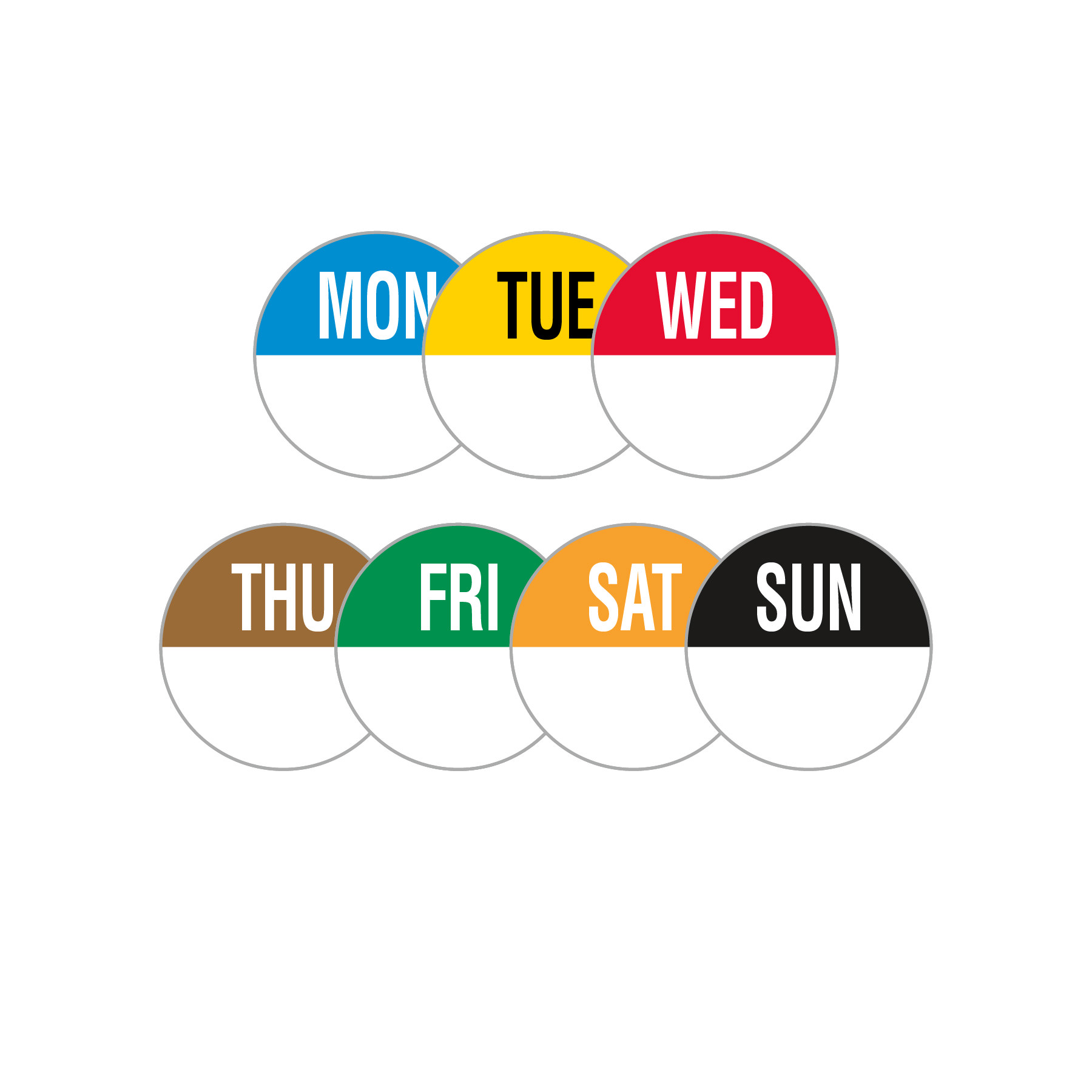 Day Dot Labels Wednesday 19cm Round Removable PK 1000